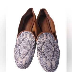 Ramon Tenza Womens Slip On Flats Fabric Size 7M Comfy Workwear Office Casual